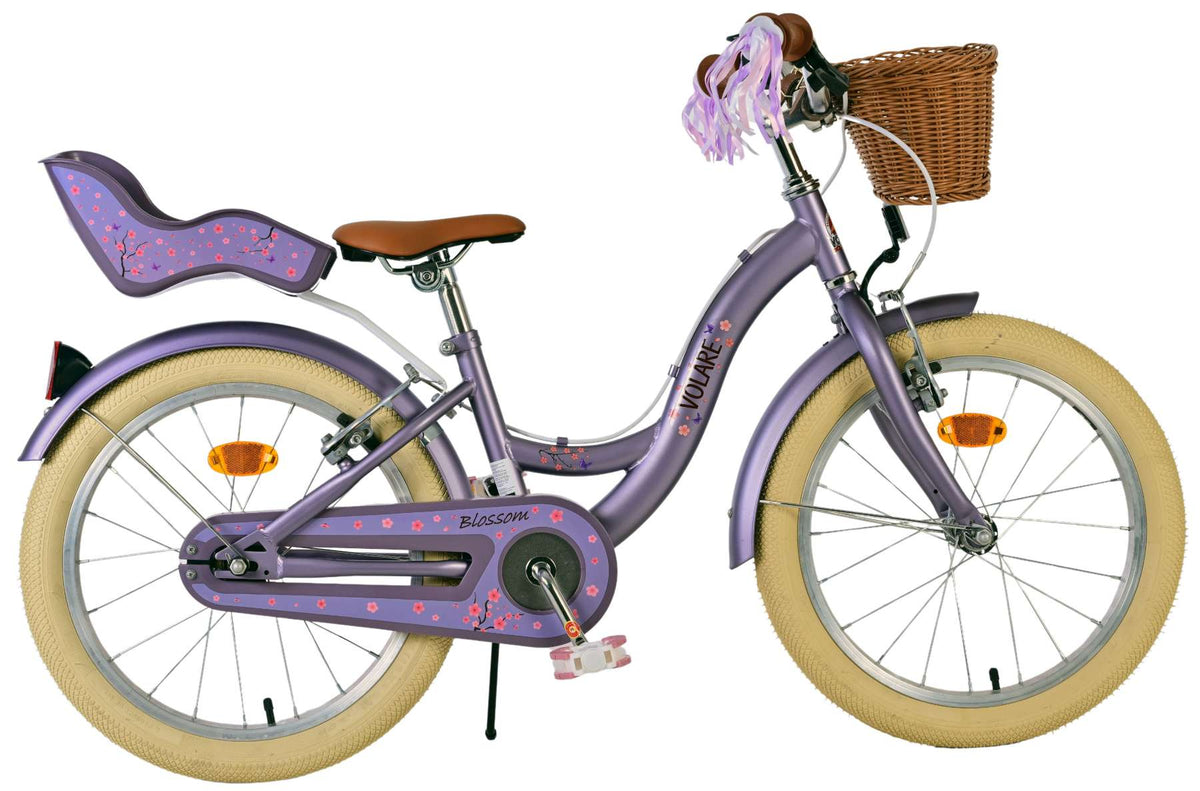 Volare Blossom Kinderfiets - Meisjes - 18 inch - Paars - Twee Handremmen