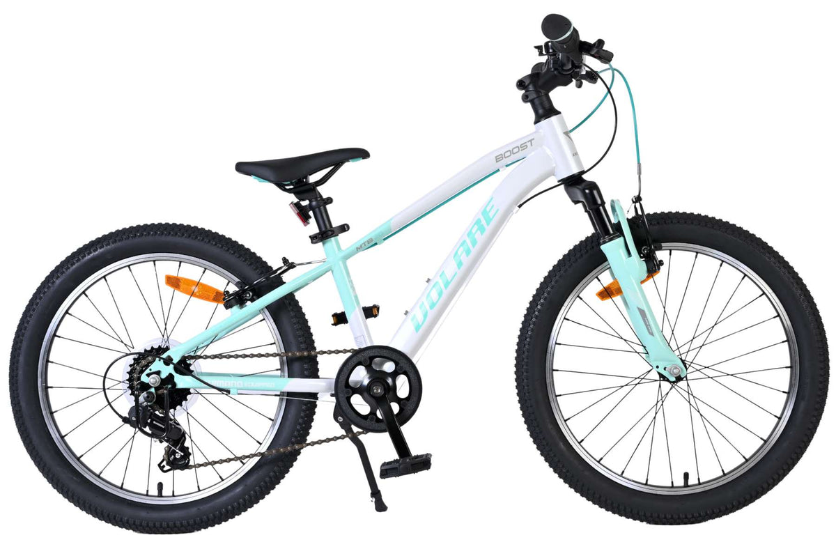 Volare Boost Kinderfiets - 20 inch - 7 Speed - Wit/Mintgroen