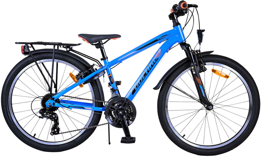 Volare Cross Kinderfiets - Jongens - 24 inch - Blauw - 21 versnellingen - Twee handremmen