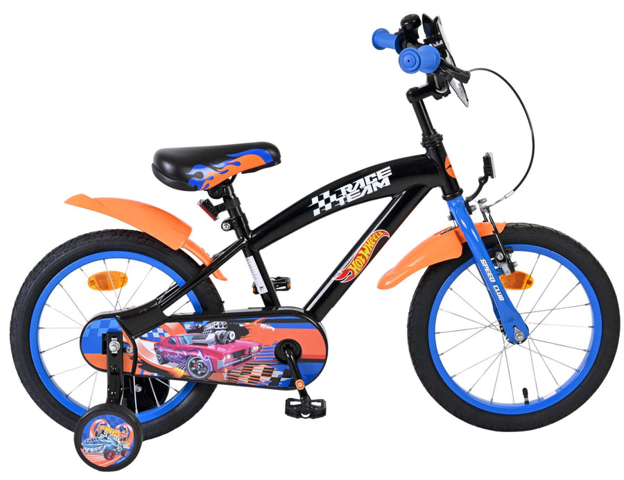 Hot Wheels Kinderfiets - Jongens - 16 inch - Zwart Oranje Blauw OUTLET