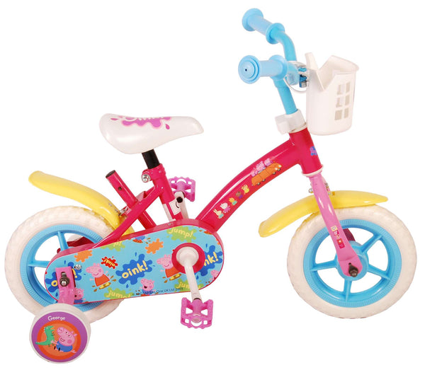 Peppa Pig Kinderfiets - Meisjes - 10 inch - Roze/Blauw - Doortrapper