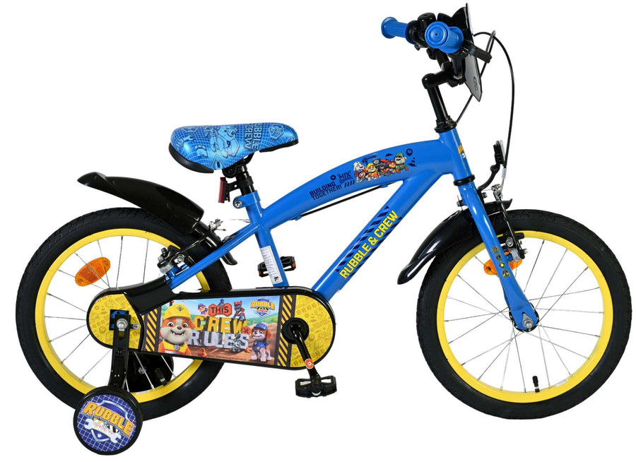 Paw Patrol -Rubble & Crew Kinderfiets - Jongens - 16 inch - Blauw - Twee handremmen