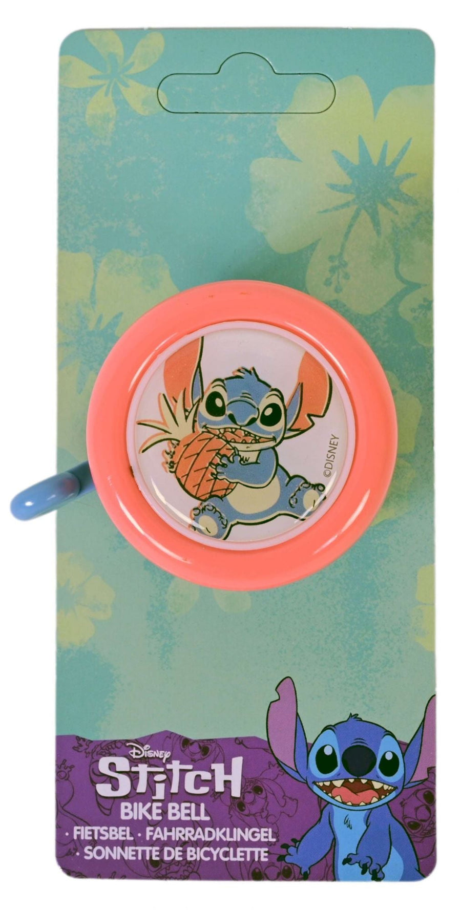 Disney Stitch Fietsbel - Roze / Koraal Blauw