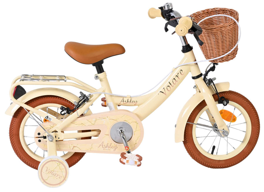 Volare Ashley Kinderfiets - Meisjes - 12 inch - Créme - Twee handremmen
