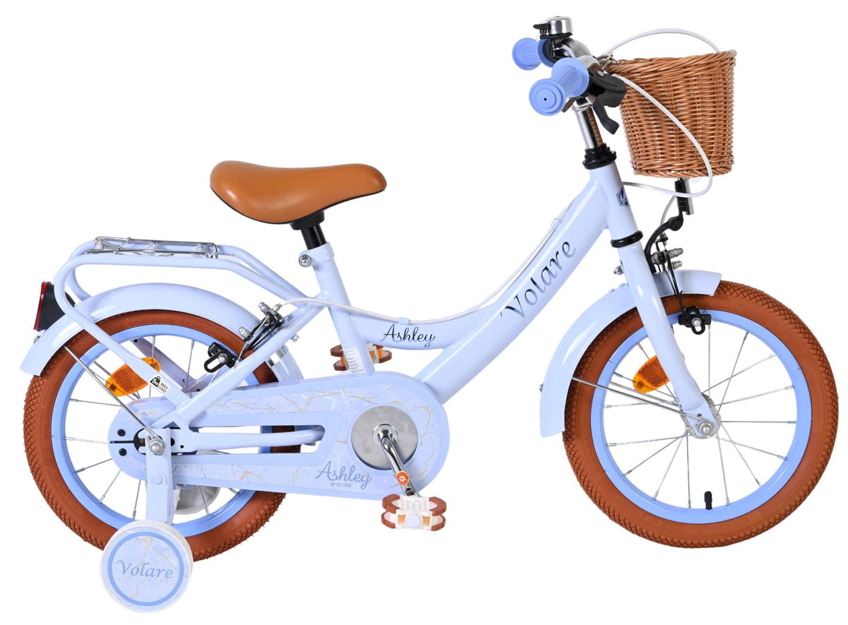 Volare Ashley Kinderfiets - Meisjes - 14 inch - Pastel Blauw - Twee Handremmen