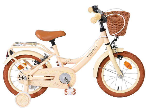 Volare Ashley Kinderfiets - Meisjes - 14 inch - Creme - Twee Handremmen