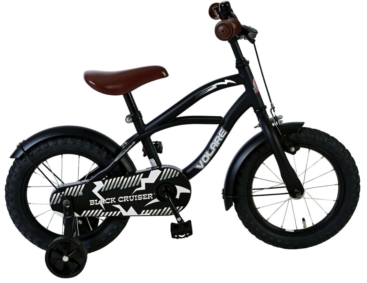 Volare Black Cruiser Kinderfiets - Jongens - 14 inch - Zwart - 95% afgemonteerd
