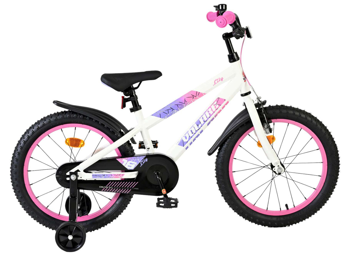 Volare Lily Kinderfiets - Meisjes - 18 inch - Wit Roze Paars