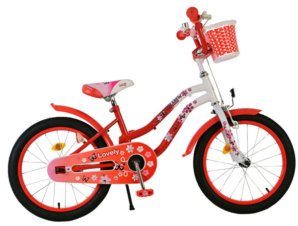 Volare Lovely Kinderfiets - Meisjes - 18 inch - Rood Wit OUTLET