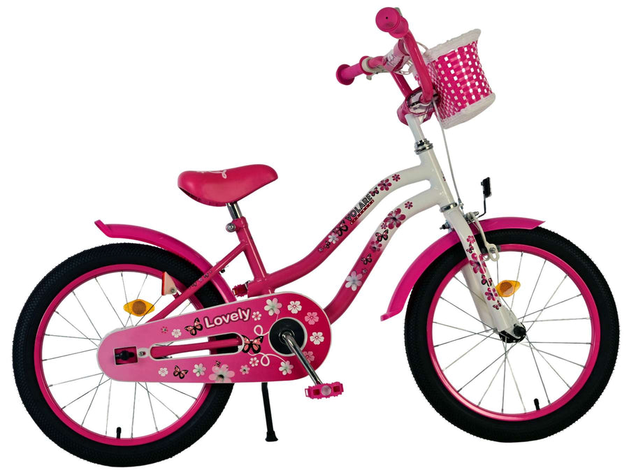 Volare Lovely Kinderfiets - Meisjes - 18 inch - Roze Wit OUTLET