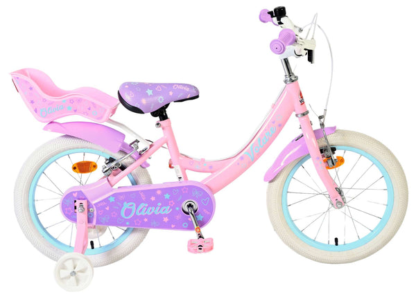 Volare Olivia Kinderfiets - Meisjes - 16 inch - Roze - Twee Handremmen