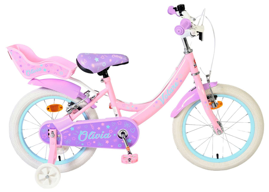 Volare Olivia Kinderfiets - Meisjes - 16 inch - Roze - Twee Handremmen
