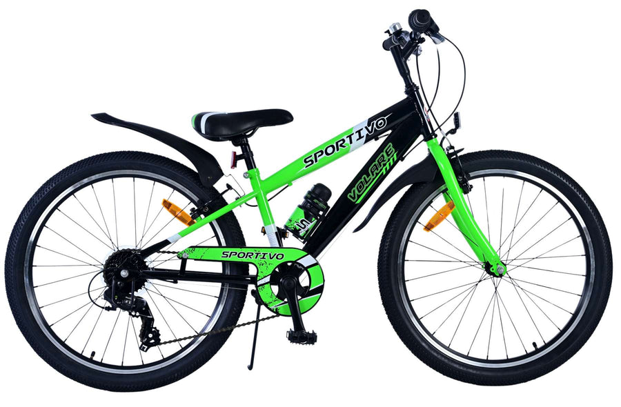 Volare Sportivo Kinderfiets - Jongens - 24 inch - 7 Speed - Zwart Groen