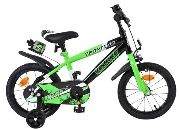 Volare Sportivo Kinderfiets - Jongens - 14 inch - Groen Zwart