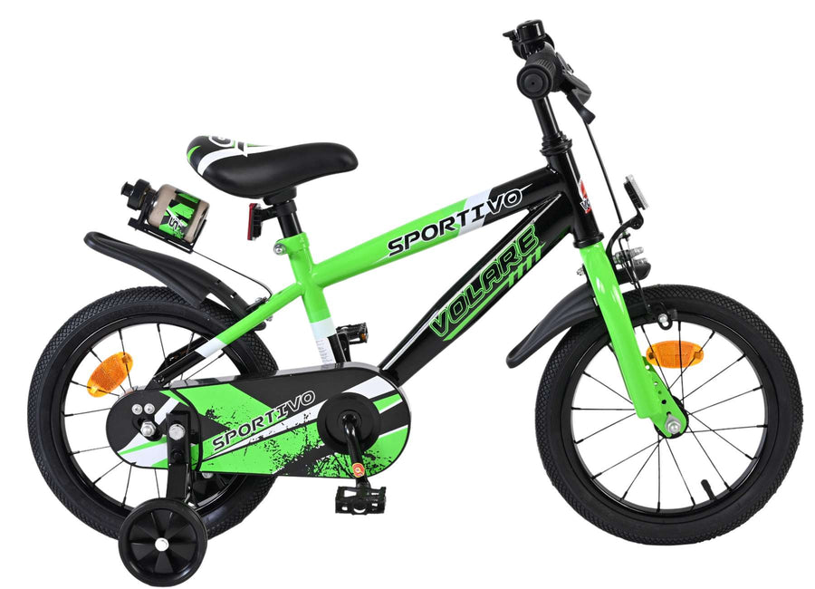 Volare Sportivo Kinderfiets - Jongens - 14 inch - Groen Zwart