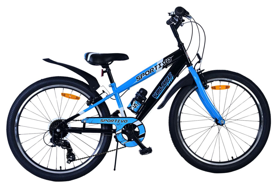 Volare Sportivo Kinderfiets - Jongens - 24 inch - 7 Speed - Zwart Blauw