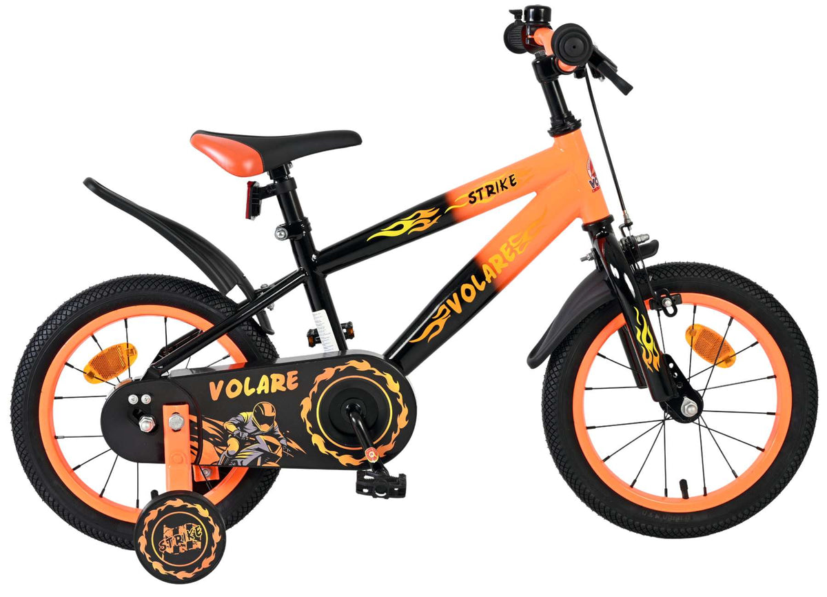 Volare Strike Kinderfiets - Jongens - 14 inch - Zwart Oranje