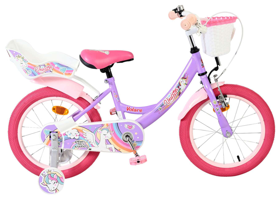 Volare Unicorn Kinderfiets - Meisjes - 16 inch - Paars